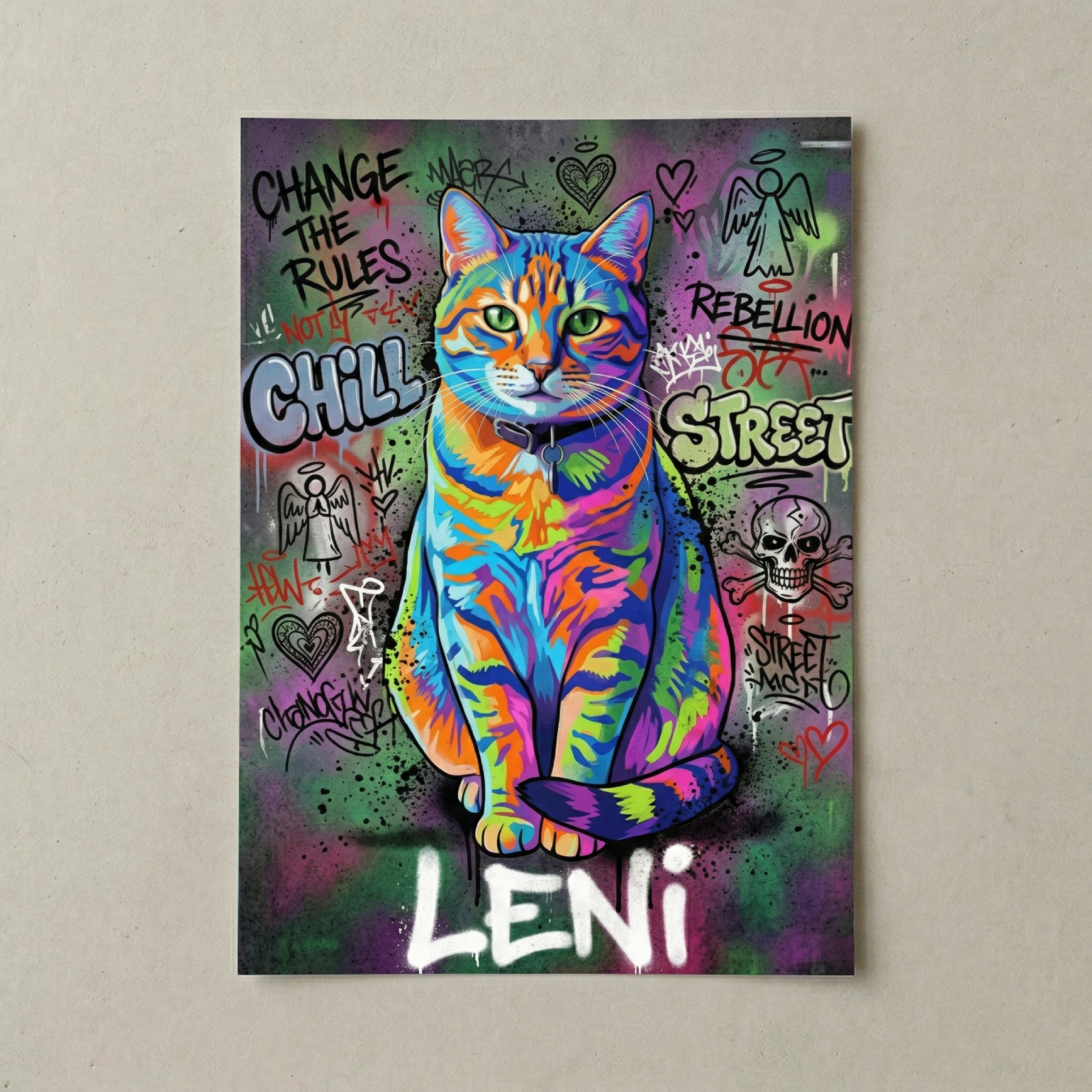 Personalisiertes Tierportrait - Graffiti