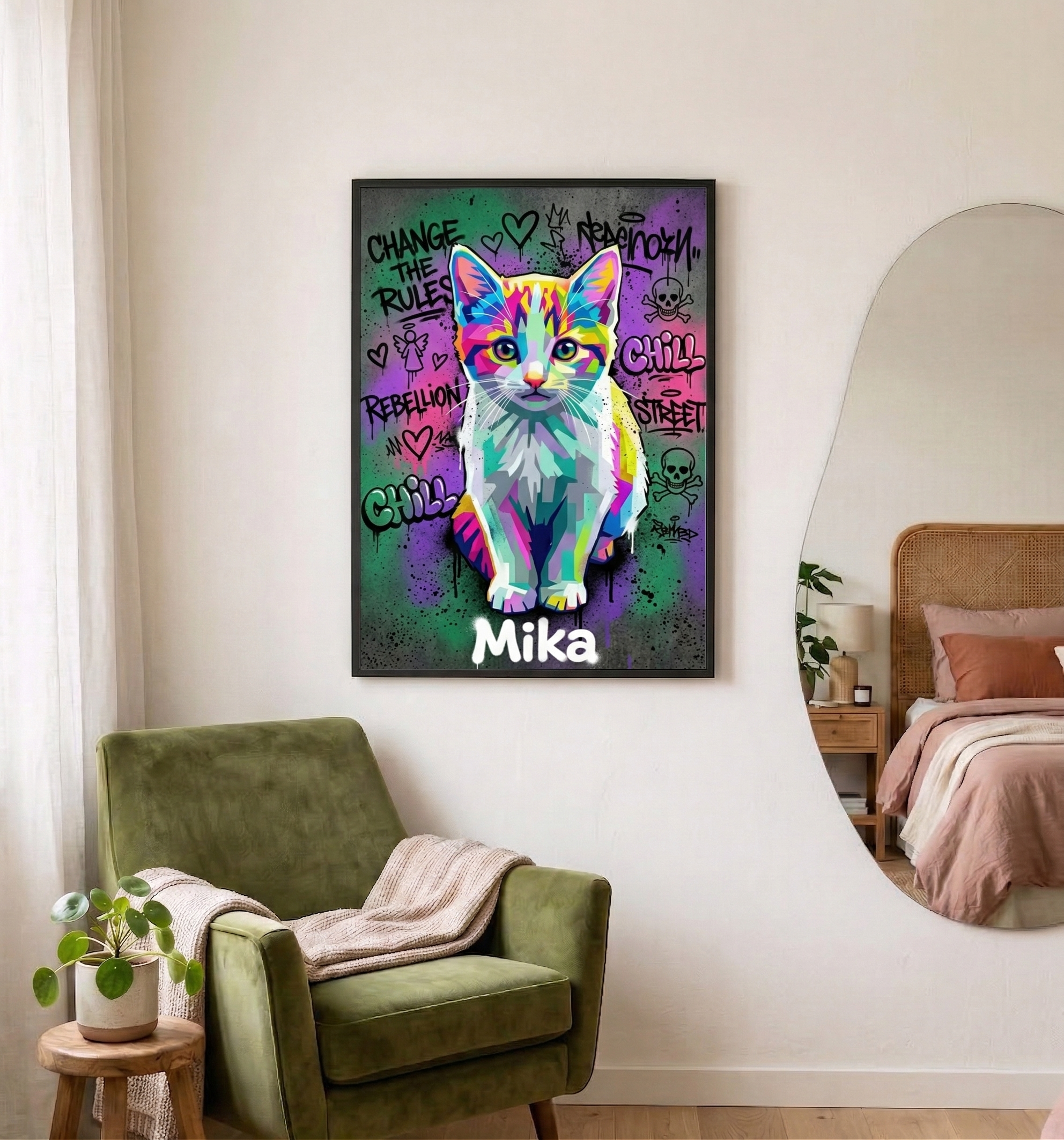 Personalisiertes Tierportrait - Graffiti